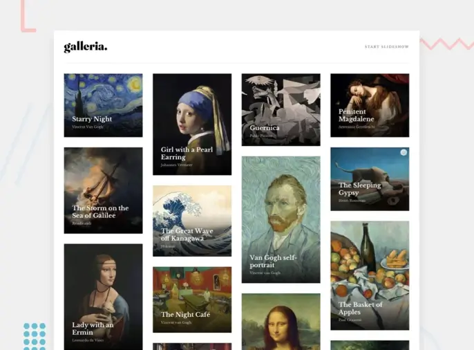 Art gallery showcase project